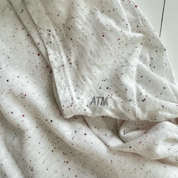 ATM Schoolboy Splatter Print Pima Cotton Distressed Hem Tee women Size S-M - Picture 6 of 12